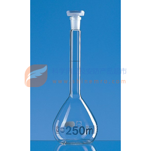 容量瓶，BLAUBRAND®, A级，100 ml，Boro 3.3, NS 12/21 PP瓶塞